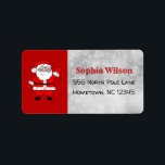 Etiqueta Christmas Cute Festive Cartoon Santa Red<br><div class="desc">Get yourself into the Christmas spirit with these cute,  festive cartoon Santa red return address labels!</div>