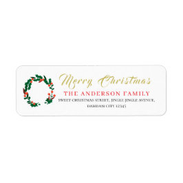 Etiqueta Christmas Floral Elegant Simple Return Address
