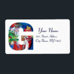 ETIQUETA CHRISTMAS G LETTER / SANTA WITH CHRISTMAS TREE<br><div class="desc">G bold alphabet letter initial ,  whimsical,  artistic monogram design.Acrylic painting with floral ornaments, winter plants,  holly berries toys , gifts and balloons. by Bulgan Lumini (c)


















com</div>