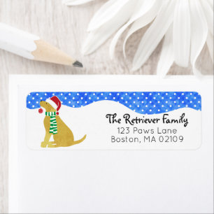 Etiqueta Christmas Golden Retriever Holiday Dog