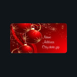 Etiqueta Christmas Greetings_<br><div class="desc">Red Christmas label,  you can customize it as address label or To & From label.</div>