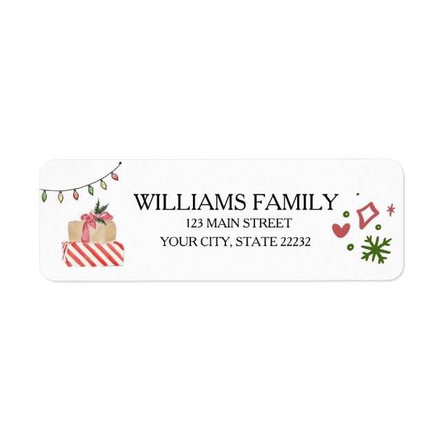Etiqueta Christmas Holiday Gift  Address Label (Frente)