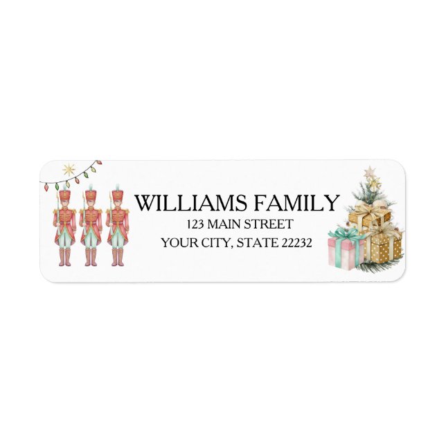 Etiqueta Christmas Holiday Nutcracker Address Label (Frente)