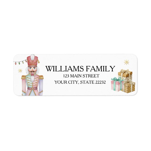 Etiqueta Christmas Holiday Nutcracker Address Label (Frente)