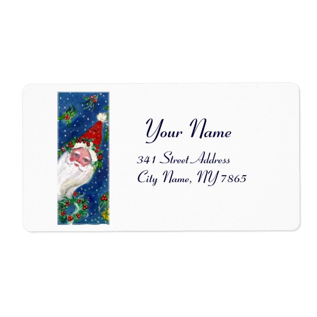 ETIQUETA CHRISTMAS I LETTER / SANTA CLAUS WITH RED RIBBON (Frente)