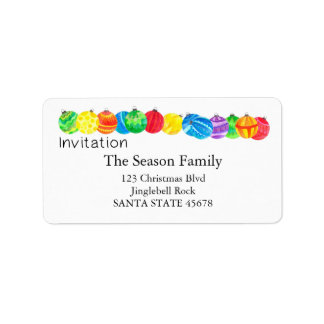 Etiqueta Christmas Invitation  handpainted watercolor