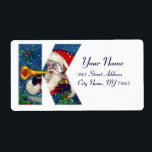 ETIQUETA CHRISTMAS K LETTER / SANTA CLAUS BUGLER<br><div class="desc">K initial letter , bold Christmas monogram design.Colorful,  whimsical and artistic acrylic painting for Christmas. Santa Claus , snowy Winter night with floral ornaments, cat, red bow, green decorative plants, red ribbons,  holly berries, puppets and toys in the snow by Bulgan Lumini (c)


















com</div>