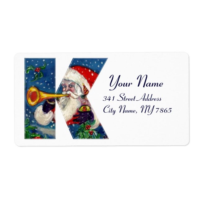 ETIQUETA CHRISTMAS K LETTER / SANTA CLAUS BUGLER (Frente)