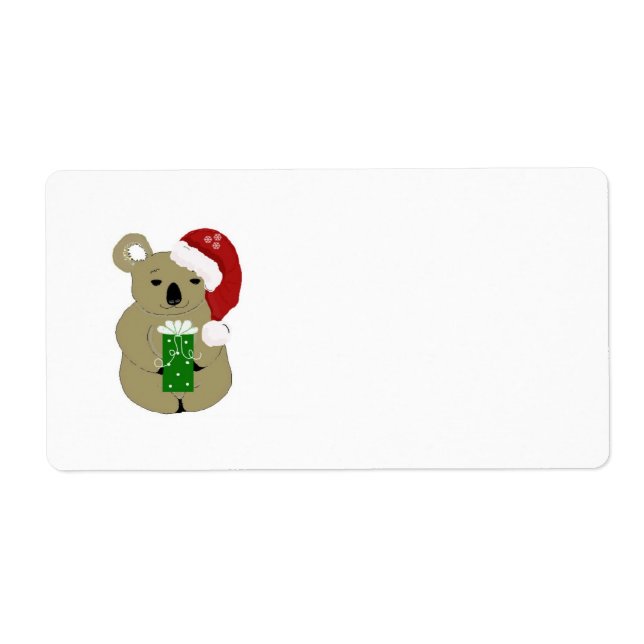 Etiqueta Christmas Koala Bear (Frente)