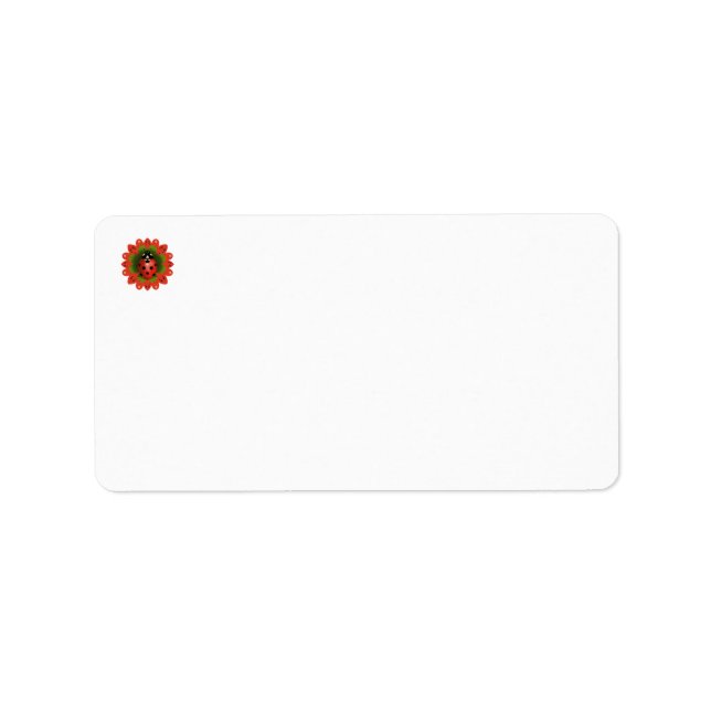 Etiqueta Christmas Ladybug Red White and Green Address (Frente)