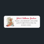 Etiqueta Christmas Mice Family Return Address<br><div class="desc">This Christmas return address label features a mouse family gifting their books and eating fancy chocolate treats while relaxing and reading their new novels. Perfect for book lovers,  this cute Christmas address label is one of a kind. Matching items available in my shop!</div>