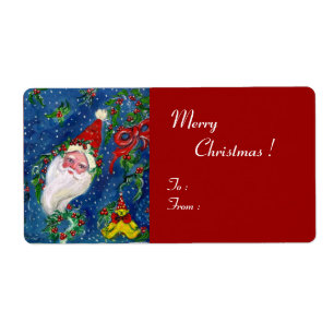 ETIQUETA CHRISTMAS NIGHT / SANTA WITH TOYS AND RED BOW