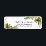 Etiqueta Christmas Ornaments Return Address Label<br><div class="desc">Spread cheer with this lovely personalized return address label,  featuring a cute illustration of watercolor Christmas ornament borders set on a white background.  Click the "Customize" button to add your own name,  change the font style,  font color and font size.</div>