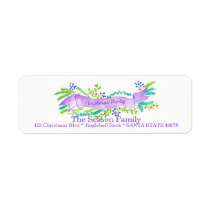Etiqueta Christmas Party Invitation, watercolor Christmas