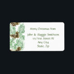 Etiqueta Christmas Pine Boughs Cones Custom Label<br><div class="desc">Great Christmas Label to customize if you love Pine Boughs Cones  watercolor art</div>
