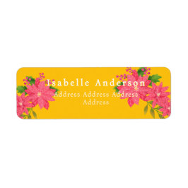 Etiqueta Christmas Poinsettia Gold