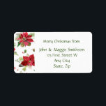 Etiqueta Christmas Pointsettia Flower Custom Label<br><div class="desc">Great Christmas Label to customize if you love Pointsettia Flower  watercolor art</div>