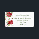 Etiqueta Christmas Pointsettia Flower Custom Label<br><div class="desc">Great Christmas Label to customize if you love Pointsettia Flower  watercolor art</div>
