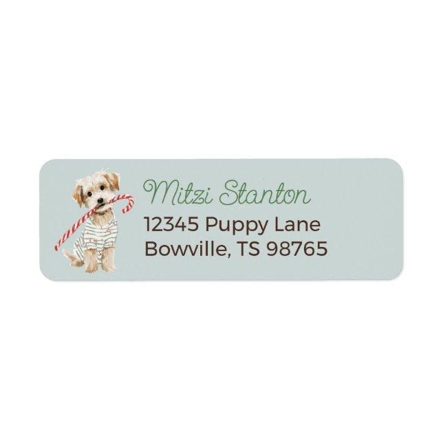 Etiqueta Christmas Puppy in a Scarf address label (Frente)