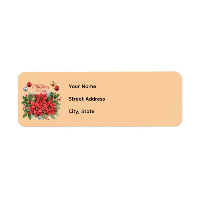 Etiqueta Christmas Return Address Template (Frente)
