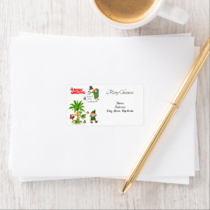 Etiqueta Christmas Return/ Shipping  Address Label, Beach