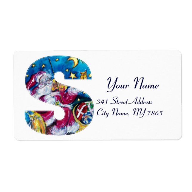 ETIQUETA CHRISTMAS S LETTER / INSPIRED SANTA MONOGRAM (Frente)