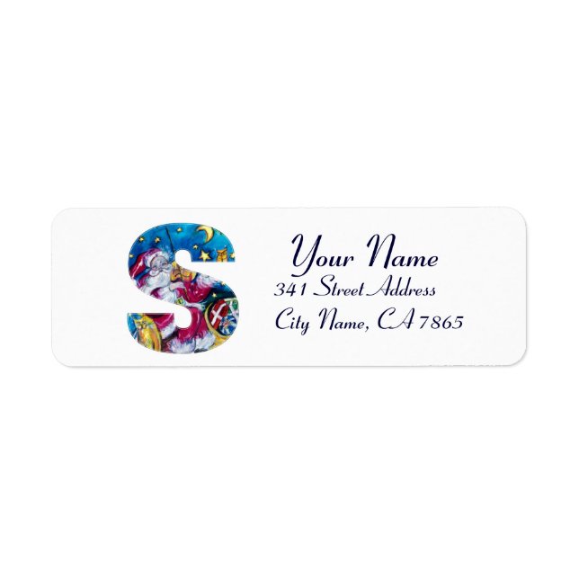 ETIQUETA CHRISTMAS S LETTER / INSPIRED SANTA MONOGRAM (Frente)