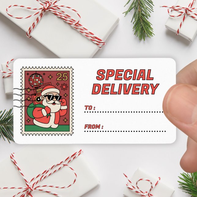 Etiqueta Christmas Santa Stamp Special Delivery Sticker (Subido por el creador)