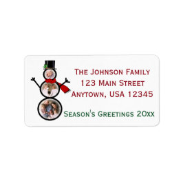 Etiqueta Christmas Snowman Photo Custom Frame Template