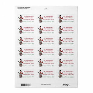 Etiqueta Christmas Snowman Photo Custom Frame Template