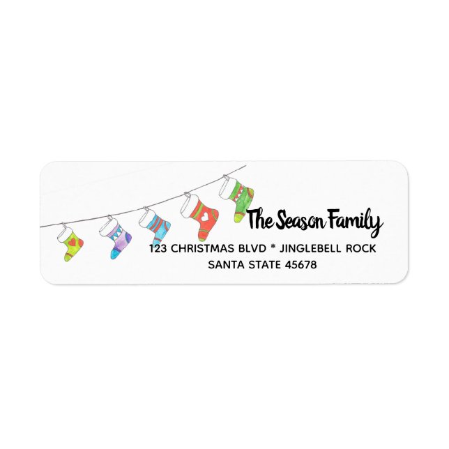 Etiqueta Christmas stockings address label (Frente)