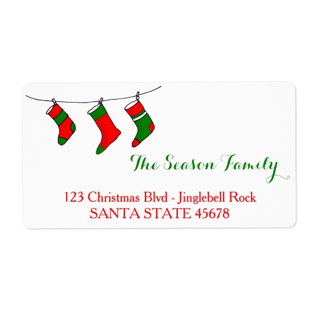 Etiqueta Christmas stockings address label (Frente)