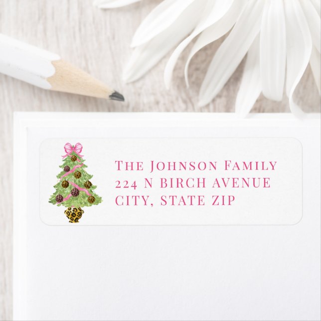 Etiqueta Christmas Tree Leopard Ornament (In situ)