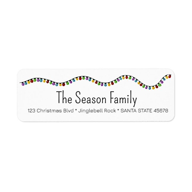 Etiqueta Christmas Tree Lights Address Label (Frente)