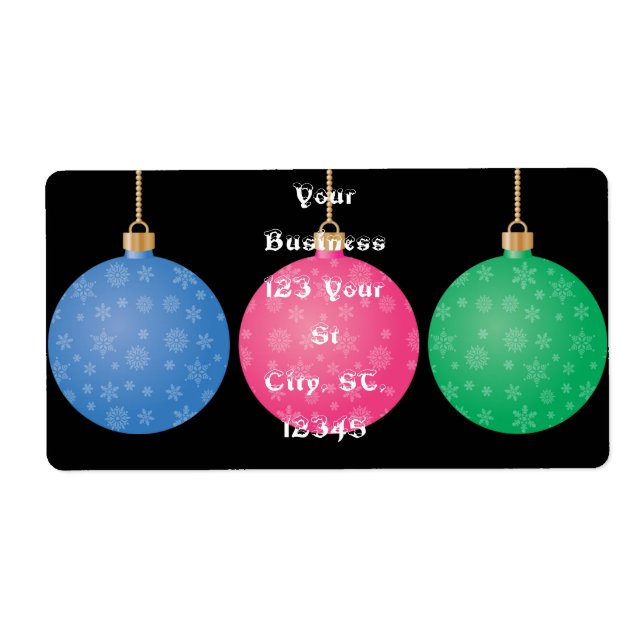Etiqueta Christmas Tree Ornament Balls Thunder_Cove (Frente)