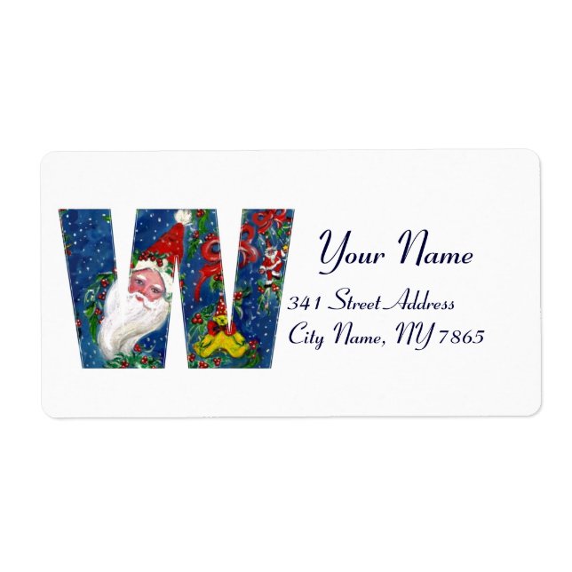ETIQUETA CHRISTMAS W LETTER / SANTA CLAUS WITH RED RIBBON (Frente)