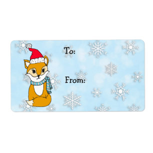 Etiqueta Christmas Woodland Fox To and From