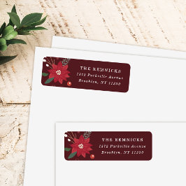 Etiqueta Christmas Wreath Floral Holiday Address Label