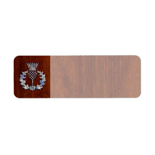 Etiqueta Chrome Like Thistle sobre el estilo de madera de c