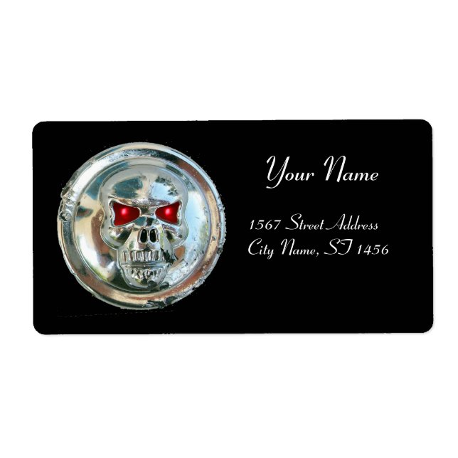 Etiqueta CHROME SKULL Black (Frente)
