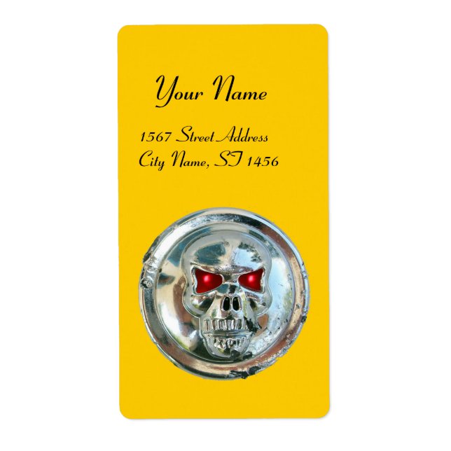 Etiqueta CHROME SKULL Yellow (Frente)