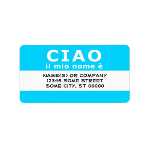 Etiqueta CIAO mi nombre es (blue)