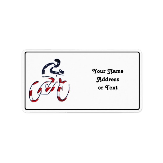 Etiqueta CICLISMO Patriótico de EEUU (Frente)