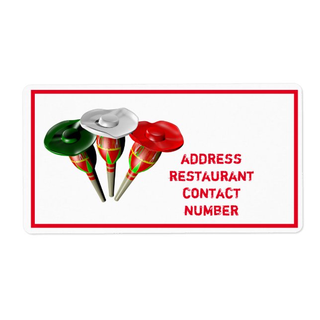 Etiqueta Cinco de mayo, fiesta mexicana personalizada (Frente)