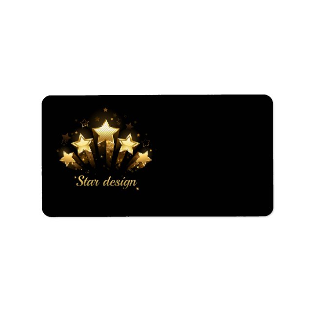 Etiqueta Cinco estrellas de oro sobre negro (Frente)