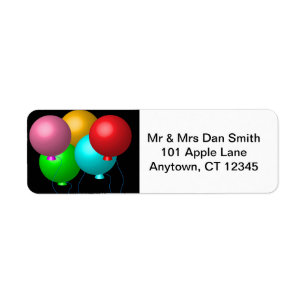 Etiqueta Cinco globos del cumpleaños