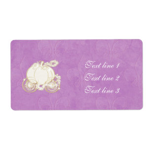 Etiqueta Cinderella Gold Carriage Purple Princess Label