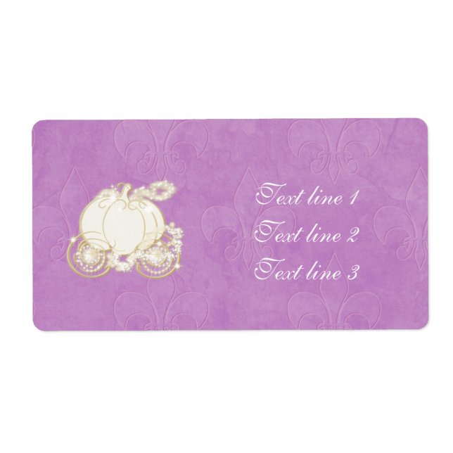 Etiqueta Cinderella Gold Carriage Purple Princess Label (Frente)