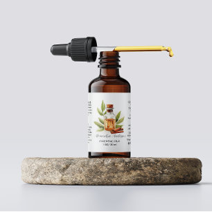 Etiqueta Cine Botánico Aceites Esenciales Acuarela