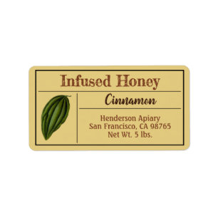 Etiqueta Cinnama Spice Amber Oro Infectado Honey Jar